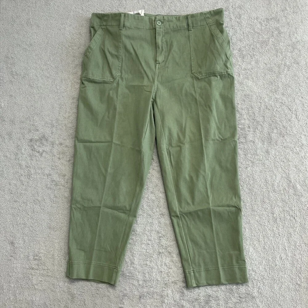 NEW 32 Degrees Cool Women's XXL Ankle Length Pants Green Cotton Blend